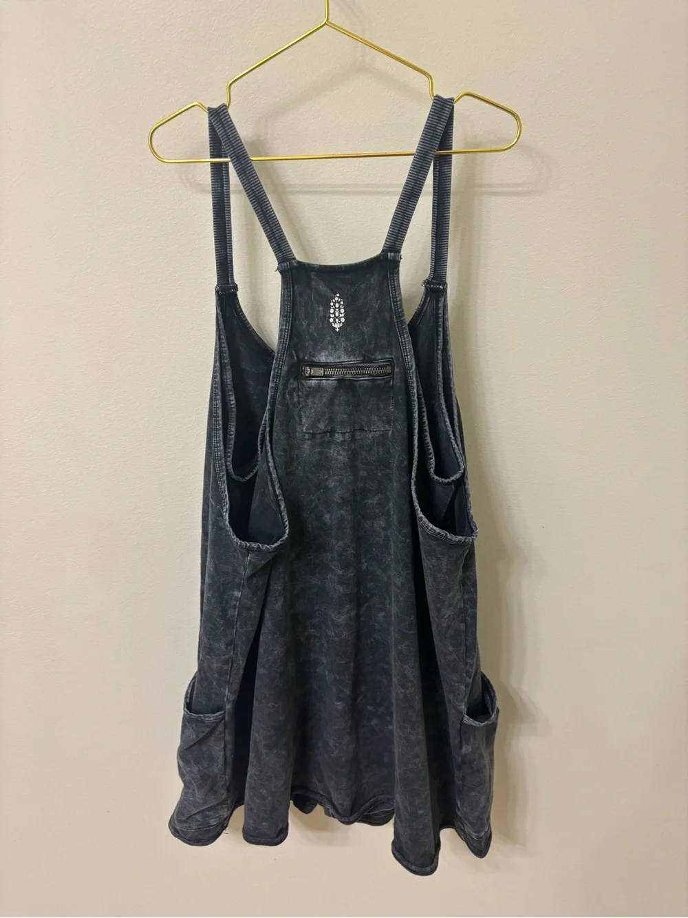 Free People Hot Shot Mini Dress Washed Black